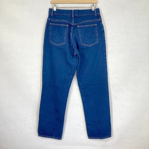 NWOT L.L. Bean Original Fit High Rise Straight Leg Mom Jeans Dark Wash Size 12 - Picture 3 of 7
